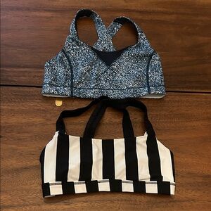 Lululemon Athletica Black and Blue Patterned Sports Bras